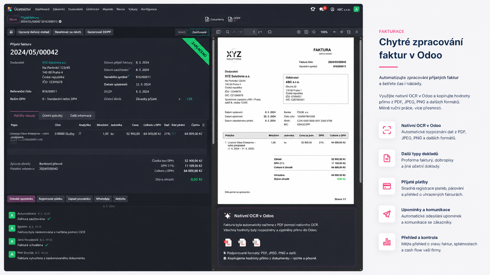 OCR · spracovanie dokladu v Odoo
